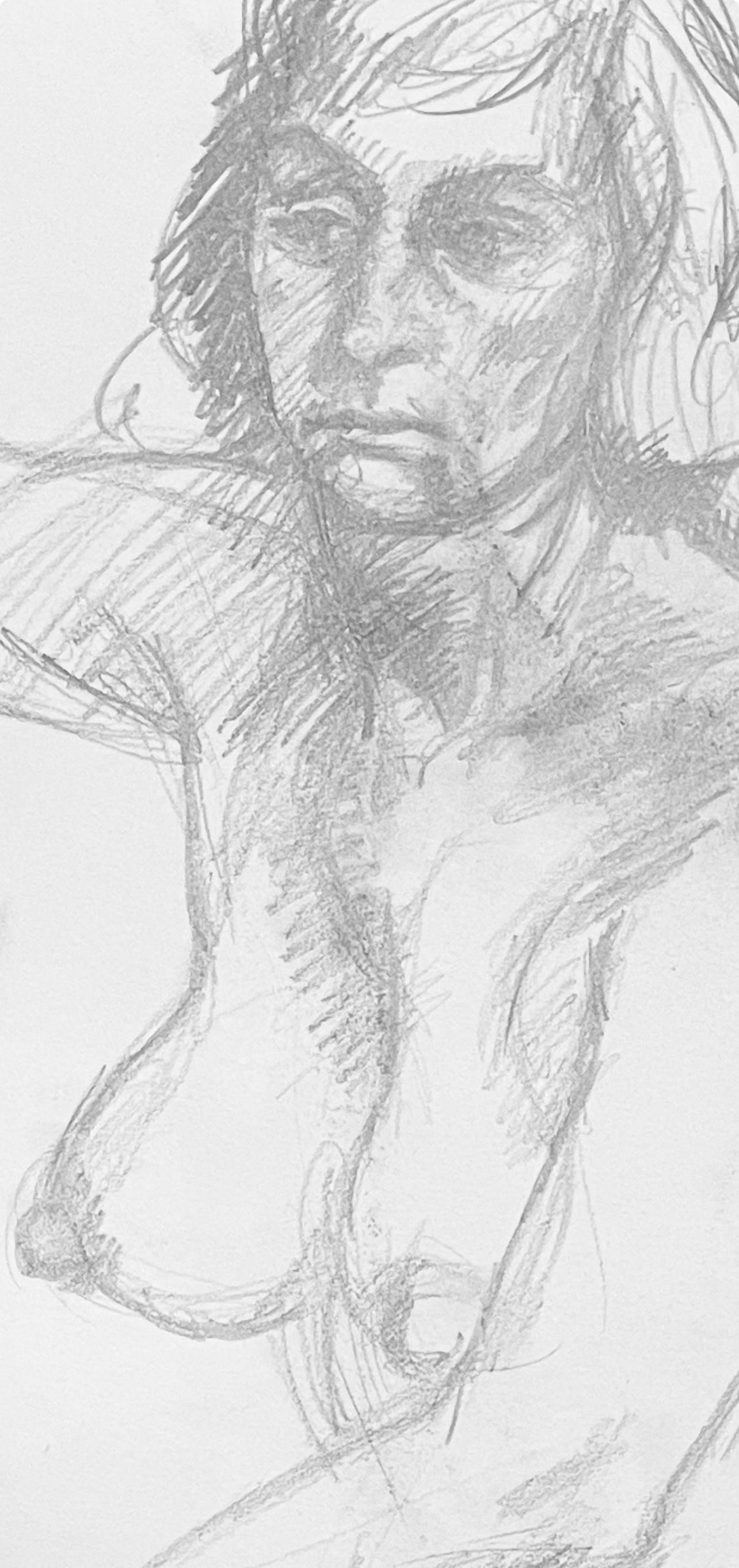Renaissance Female Nude Figure Study, 1963, Ian Hornak — Drawing For Sale 3