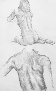 Studio di figura nuda maschile e femminile rinascimentale, 1963, Ian Hornak - Disegno