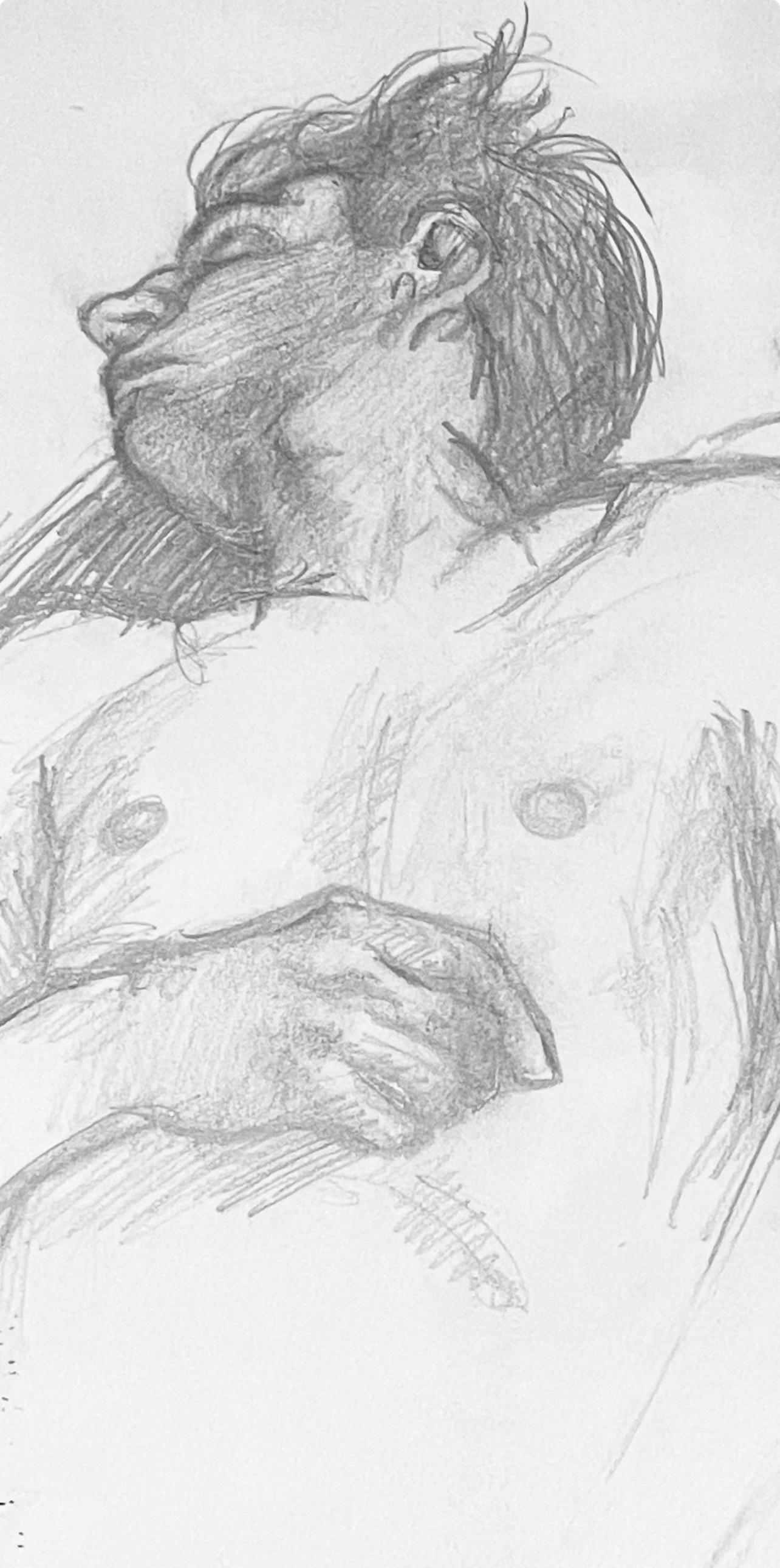 Renaissance Male Nude Figure Study, 1963, Ian Hornak — Drawing For Sale 1