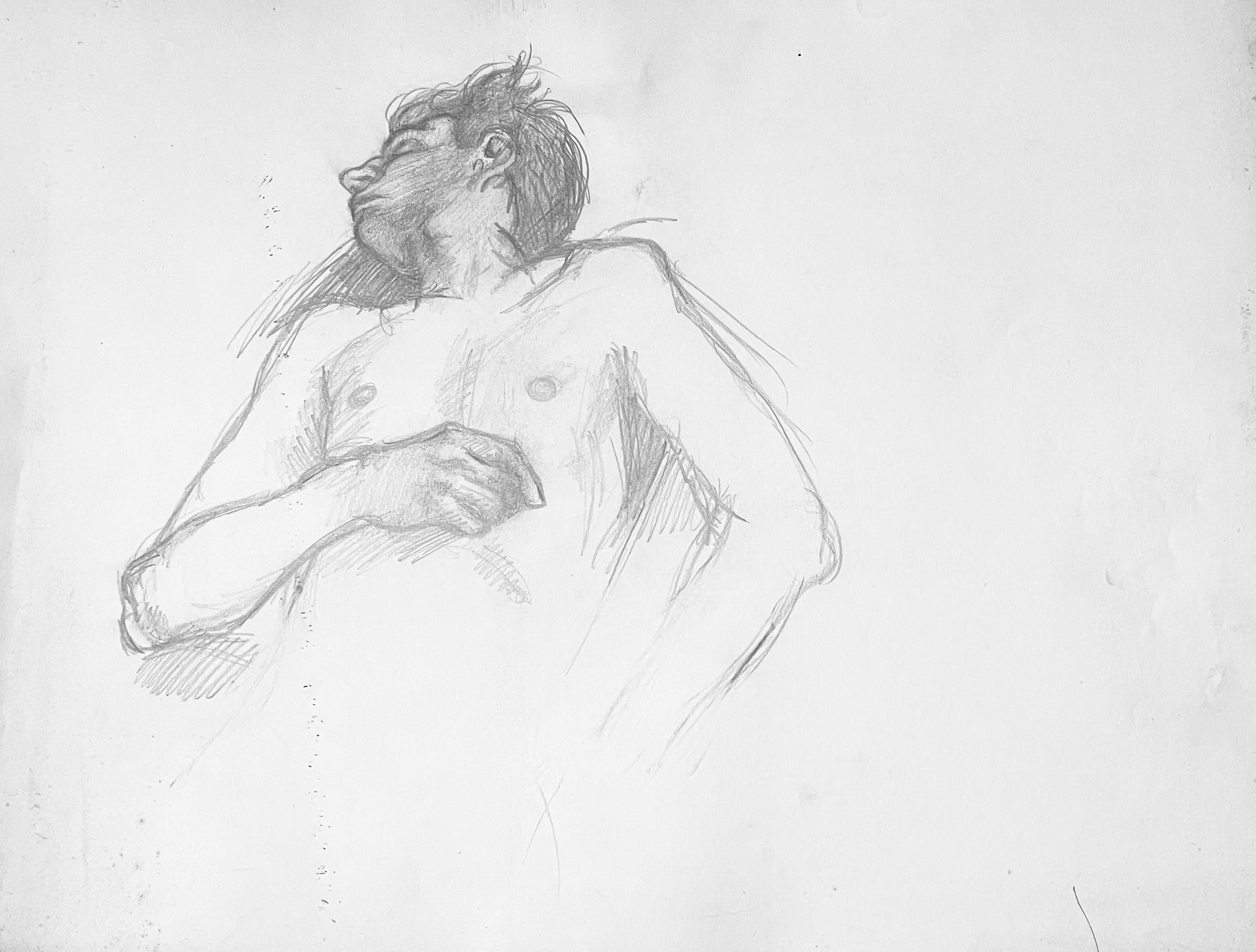 Renaissance Male Nude Figure Study, 1963, Ian Hornak — Drawing For Sale 3