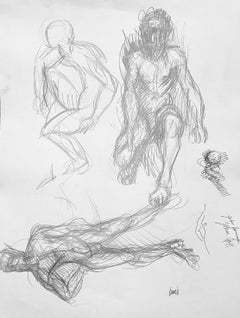 Renaissance Male Nude Figure Study, 1963, Ian Hornak — Drawing