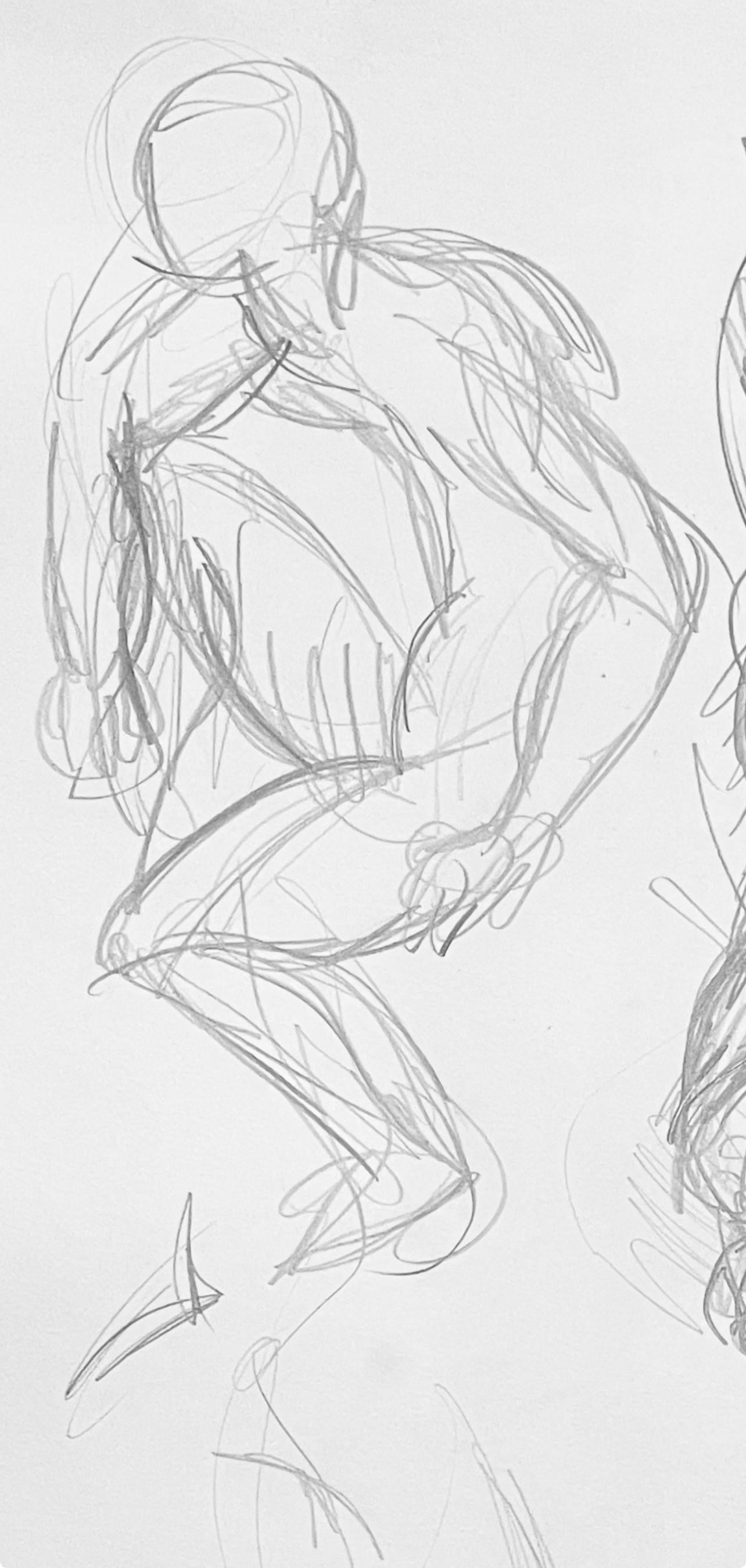 Renaissance Male Nude Figure Study, 1963, Ian Hornak — Drawing For Sale 2