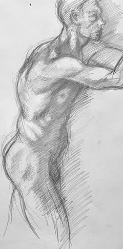 Renaissance Male Nude Figure Study, 1963, Ian Hornak — Drawing