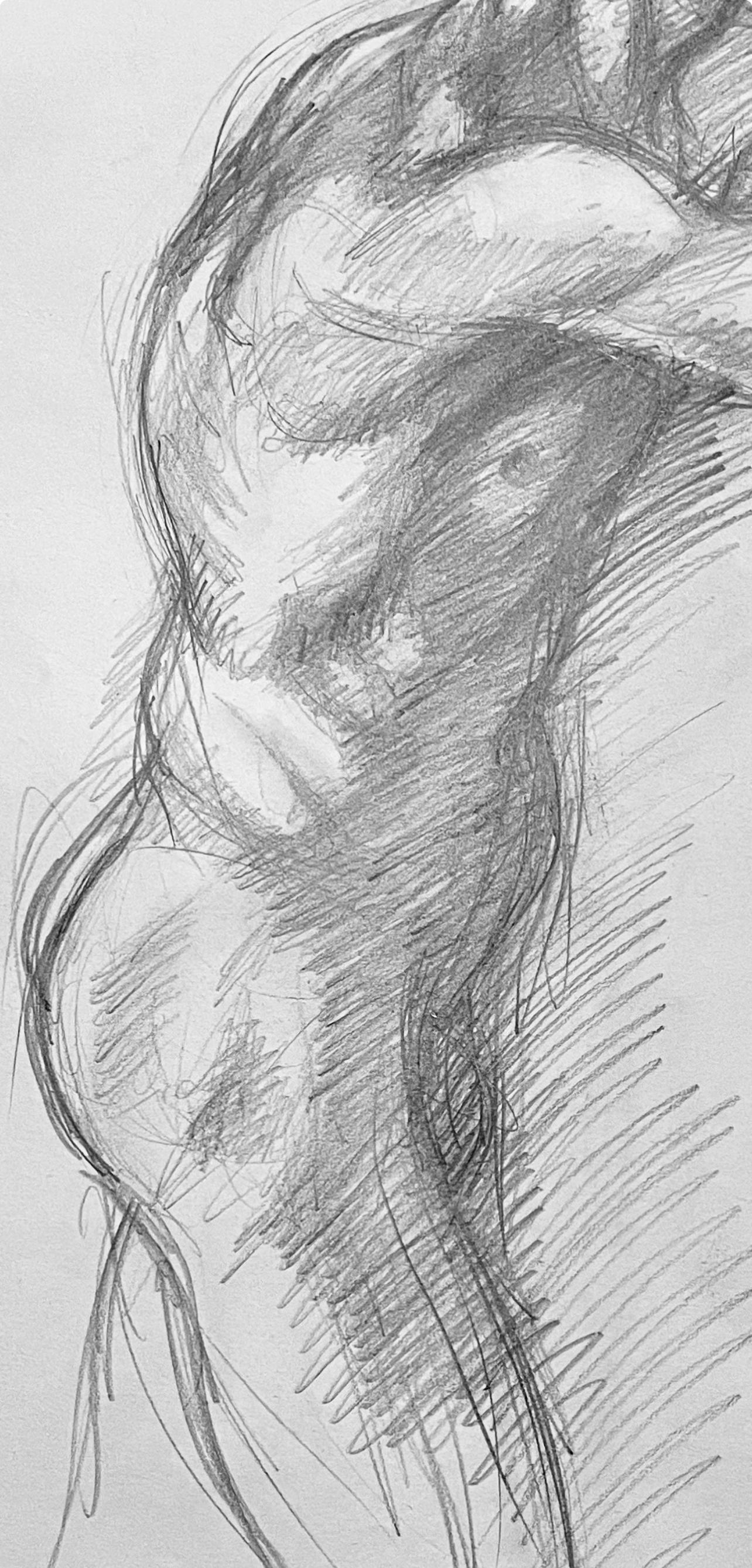 Renaissance Male Nude Figure Study, 1963, Ian Hornak — Drawing For Sale 4