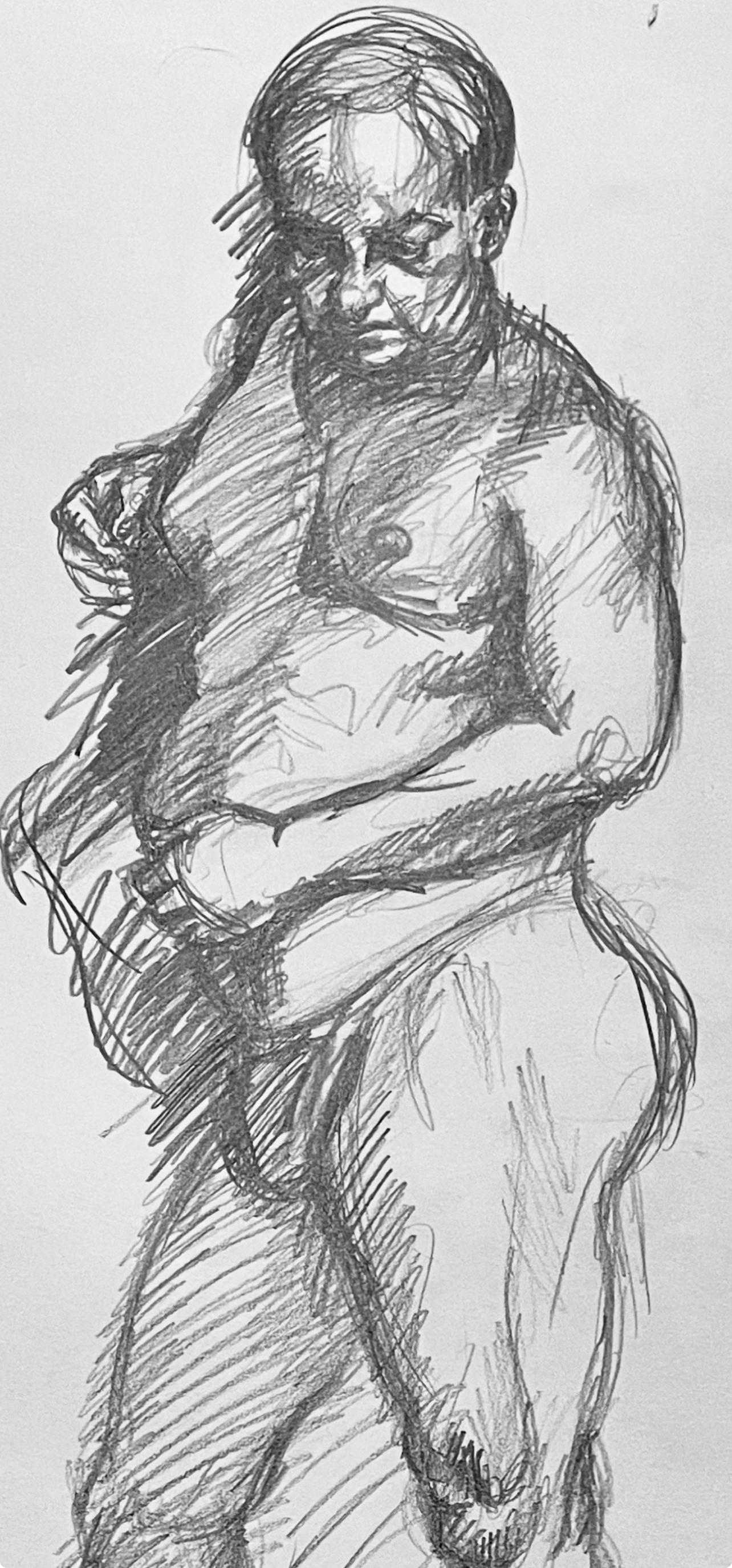 Studio di figura maschile rinascimentale, 1963, Ian Hornak - Disegno in vendita 1