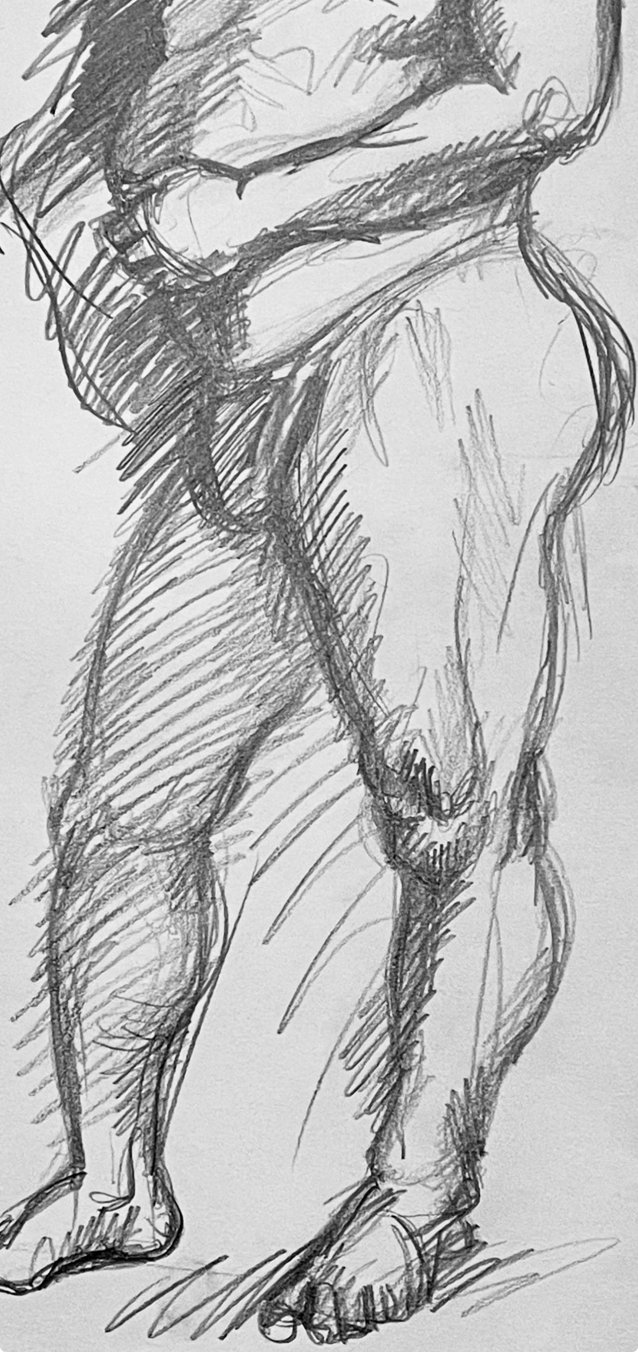Studio di figura maschile rinascimentale, 1963, Ian Hornak - Disegno in vendita 3