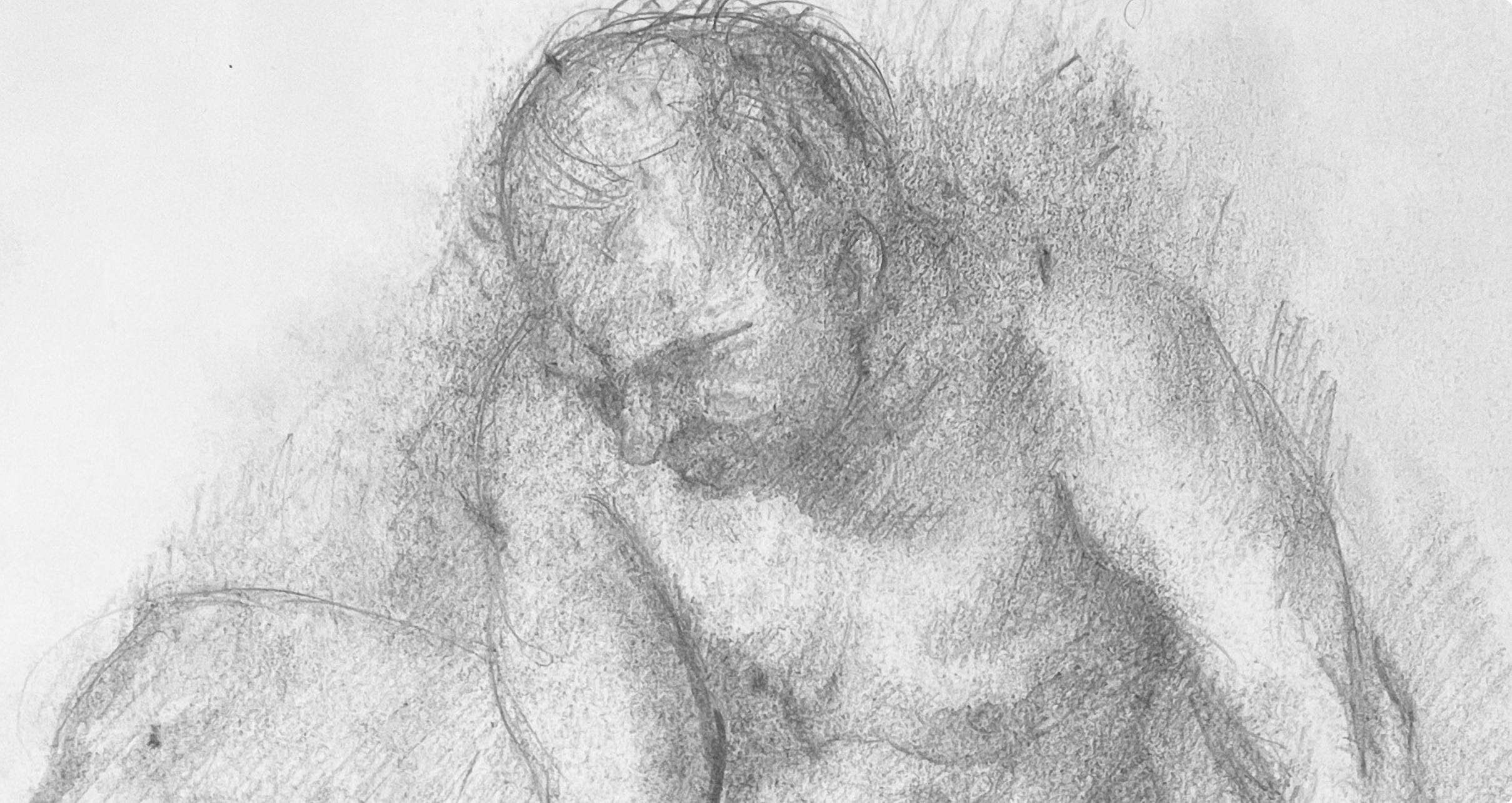 Studio di figura maschile rinascimentale, 1963, Ian Hornak - Disegno in vendita 1
