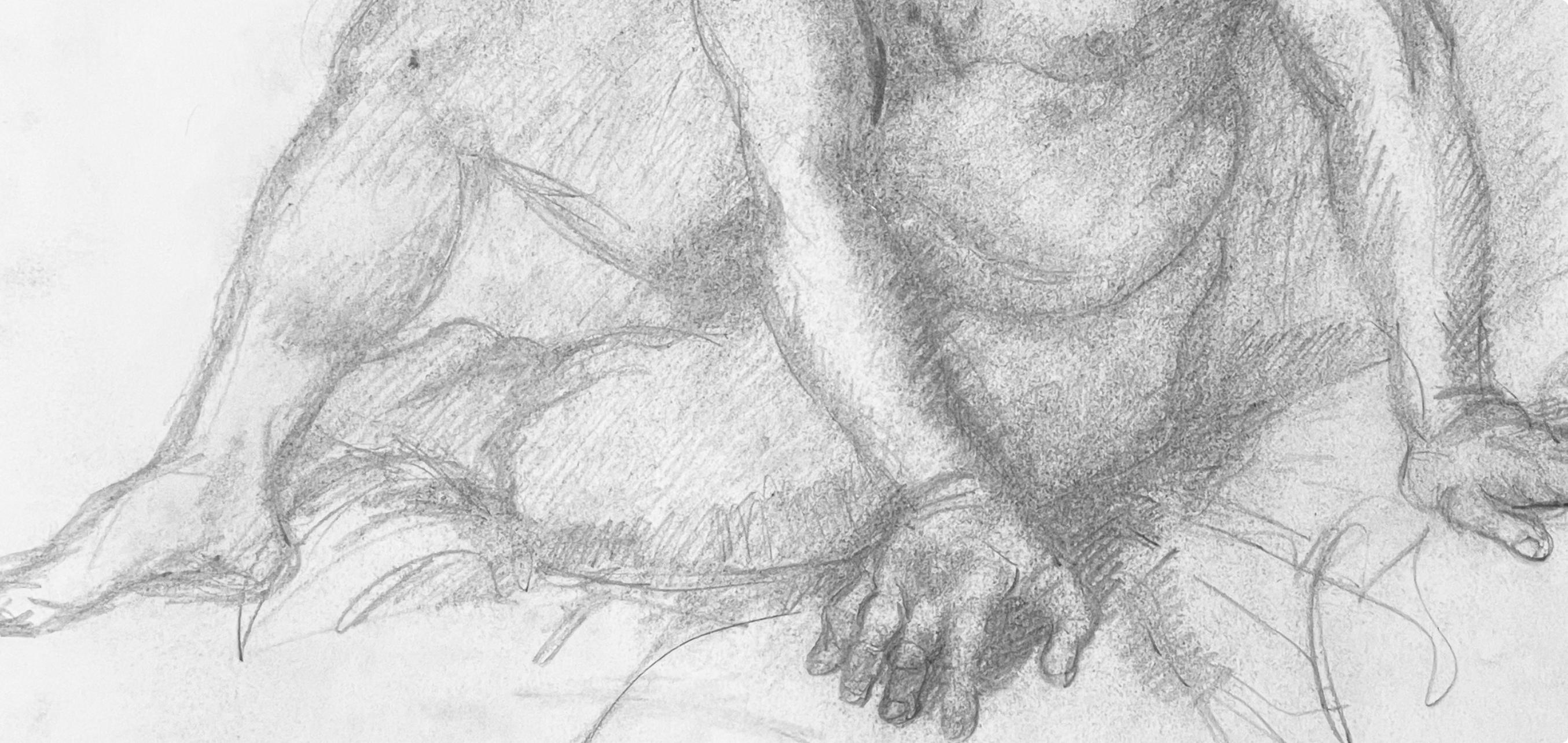 Studio di figura maschile rinascimentale, 1963, Ian Hornak - Disegno in vendita 3