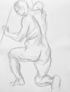 Estudio de figura desnuda masculina renacentista, 1963, Ian Hornak - Dibujo