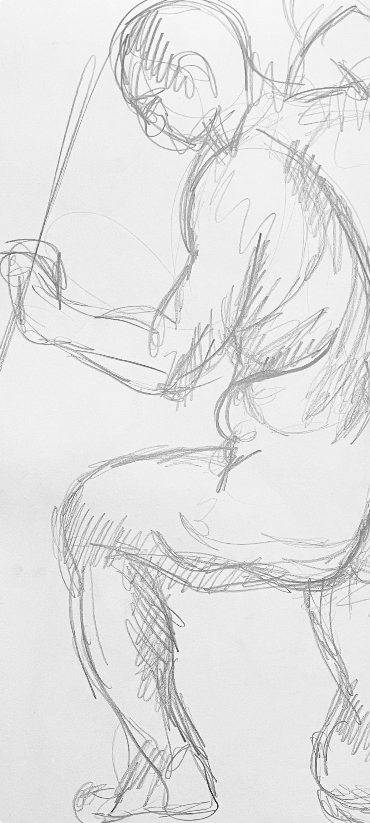 Renaissance Male Nude Figure Study, 1963, Ian Hornak — Drawing For Sale 1