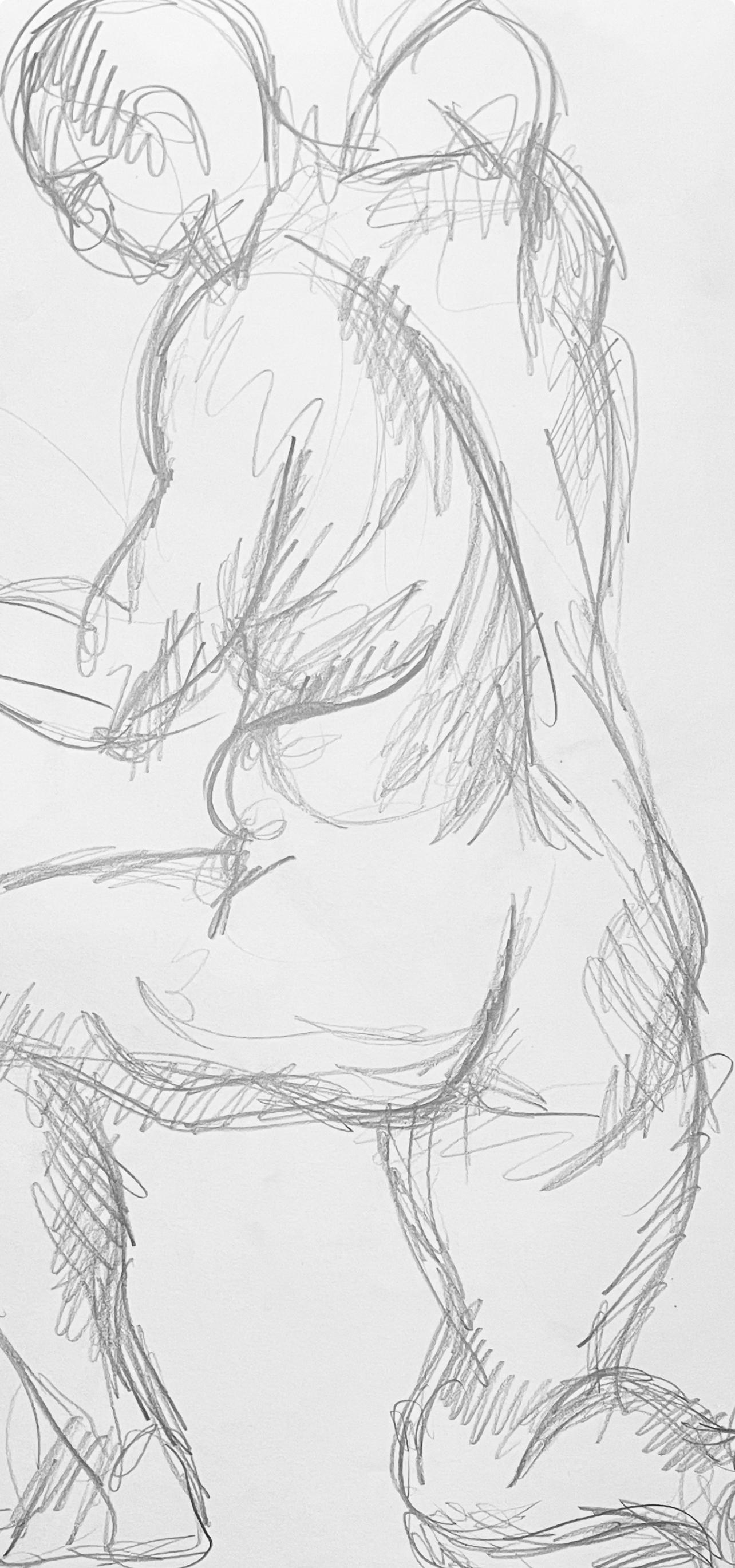 Renaissance Male Nude Figure Study, 1963, Ian Hornak — Drawing For Sale 2