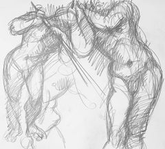 Renaissance Male and Female Nude Figure Study, 1963, Ian Hornak — Drawing