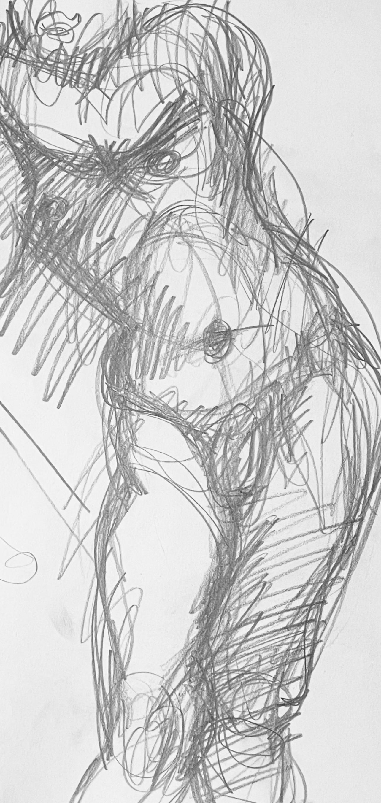 Studio di figura nuda maschile e femminile rinascimentale, 1963, Ian Hornak - Disegno in vendita 1