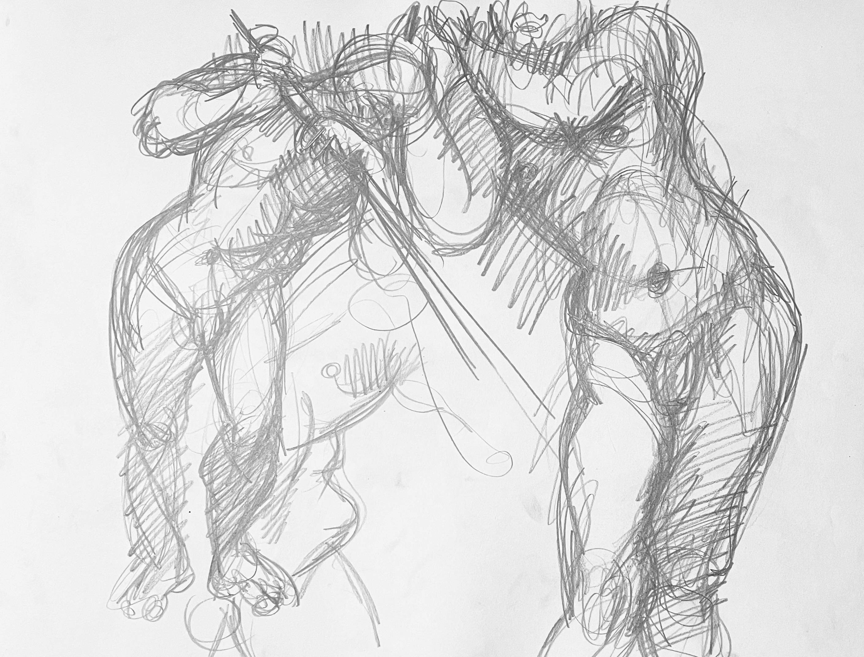 Studio di figura nuda maschile e femminile rinascimentale, 1963, Ian Hornak - Disegno in vendita 3