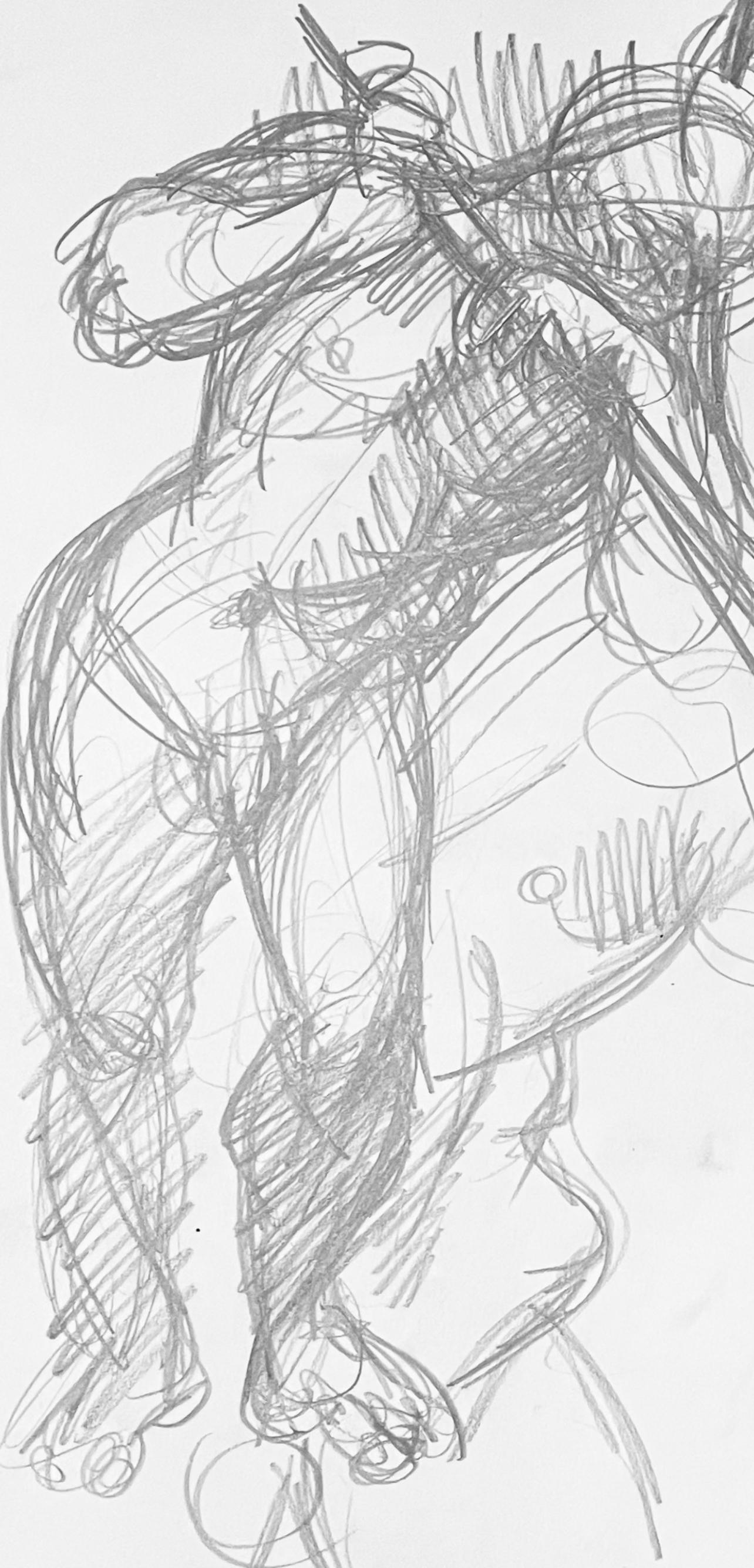 Studio di figura nuda maschile e femminile rinascimentale, 1963, Ian Hornak - Disegno in vendita 2