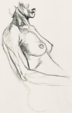 Renaissance Female Nude Figure Study, 1963, Ian Hornak — Drawing