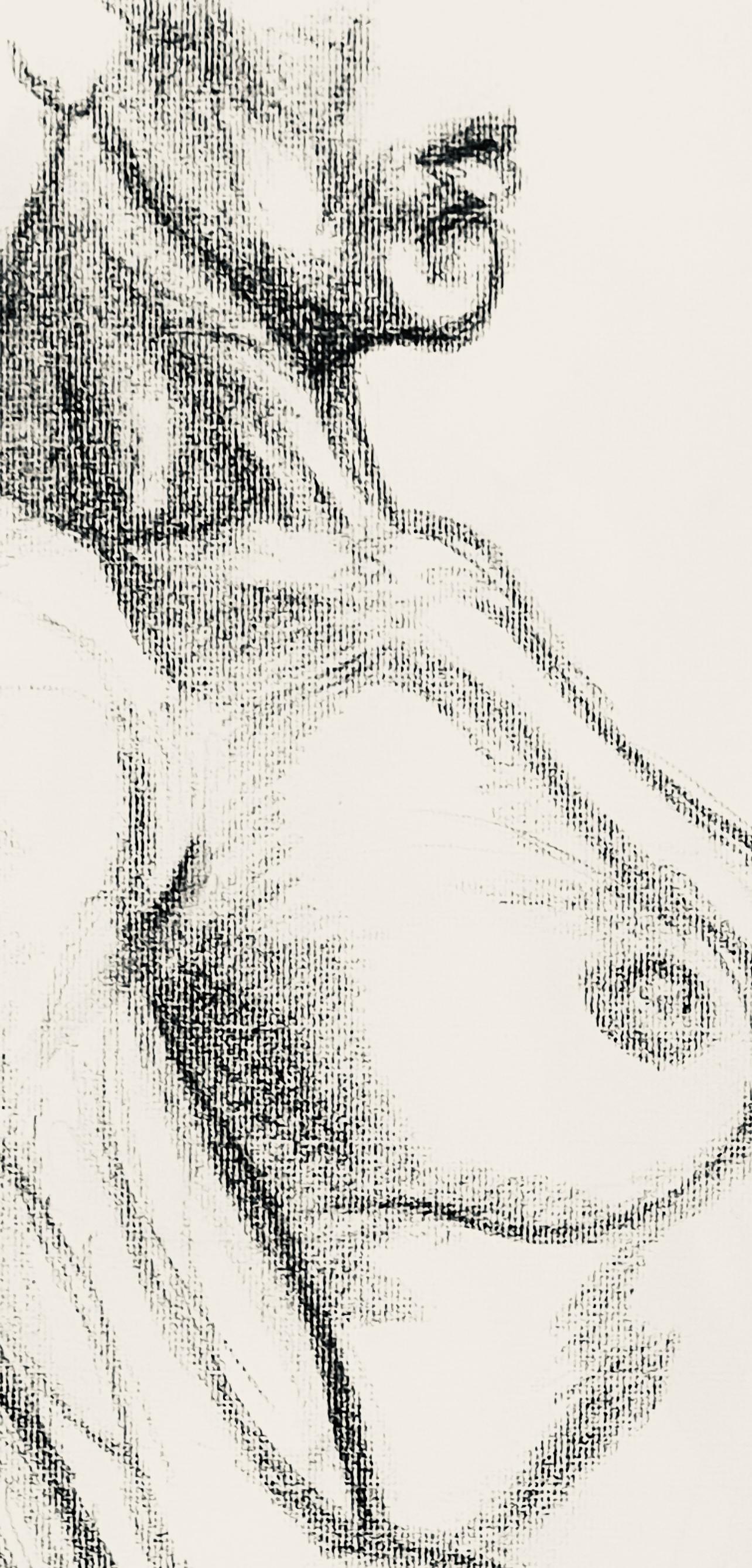 Studio di figura femminile rinascimentale, 1963, Ian Hornak - Disegno in vendita 2