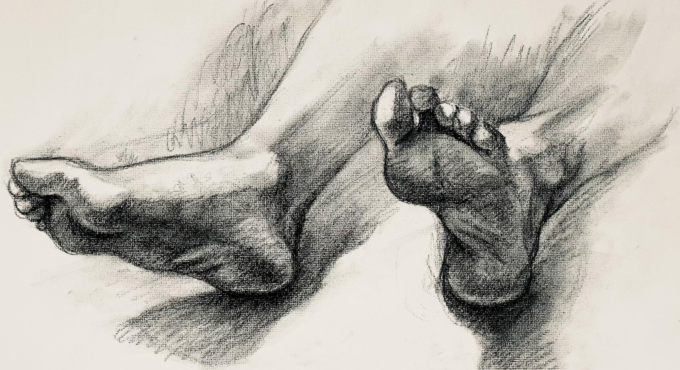 Artist: Ian Hornak (1944-2002)
Title: Renaissance Male Foot Figure Study
Year: circa 1964
Medium: Charcoal on vélin paper
Size: 18 x 23 inches
Condition: Good
Provenance: Estate of Ian Hornak, East Hampton, NY
Notes: Created during Hornak’s