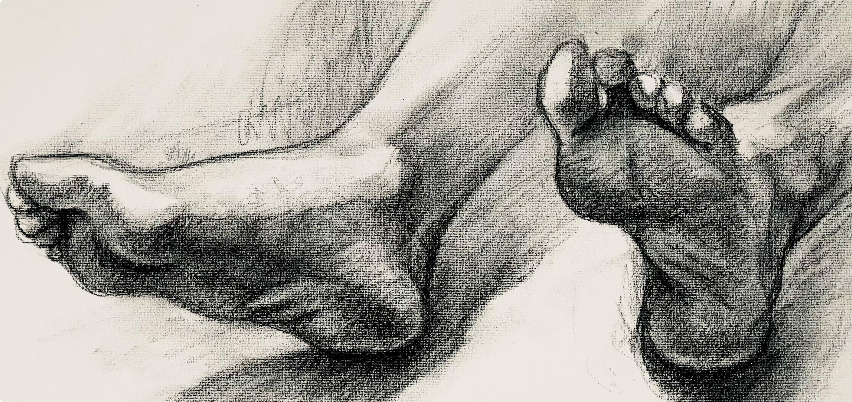 Renaissance Male Foot Figure Study, 1964, Ian Hornak — Drawing For Sale 1