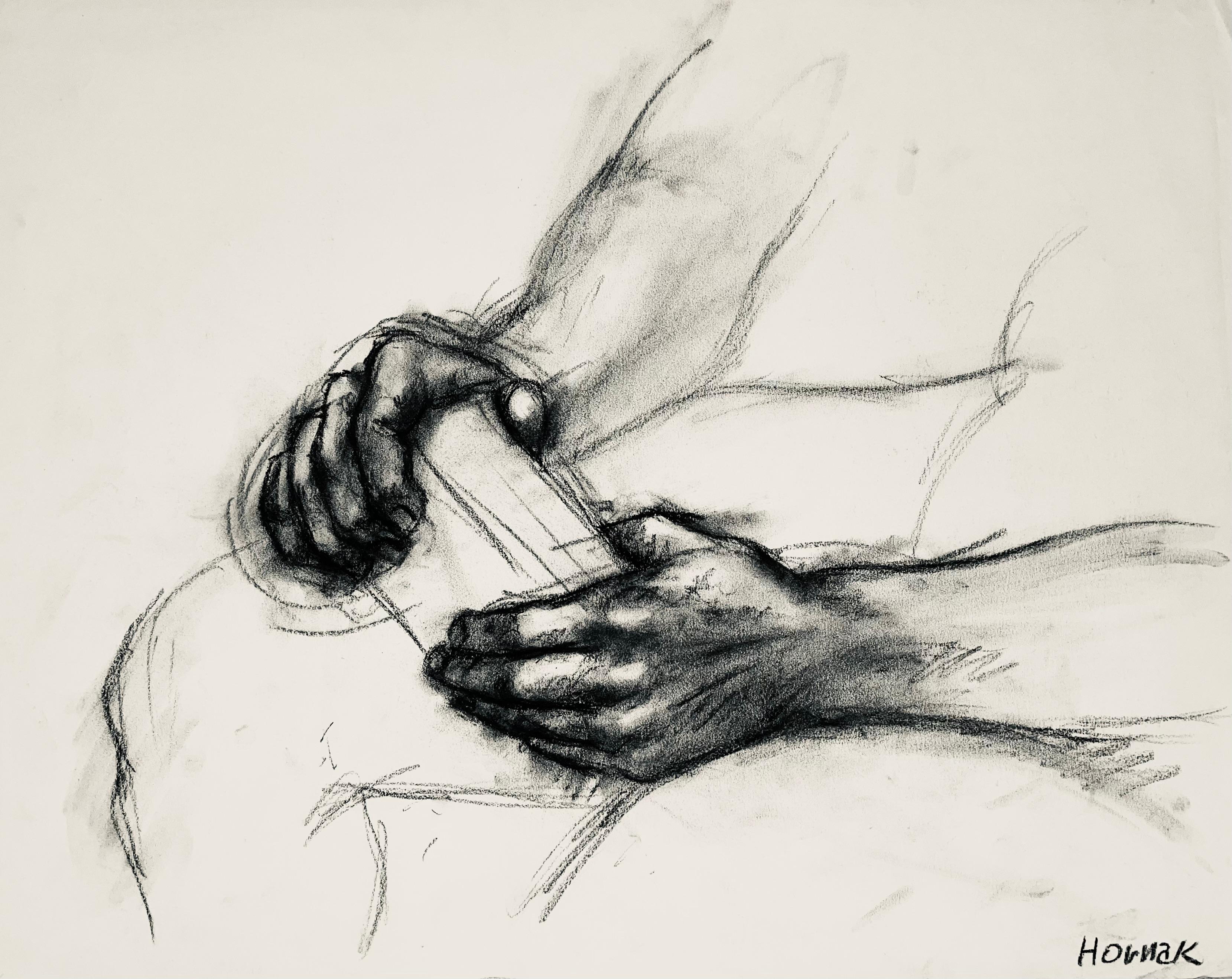 Artist: Ian Hornak (1944-2002)
Title: Renaissance Male Hand Figure Study
Year: circa 1964
Medium: Charcoal on vélin paper
Size: 18 x 23 inches
Condition: Good
Provenance: Estate of Ian Hornak, East Hampton, NY
Notes: Created during Hornak’s