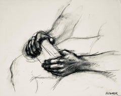 Renaissance Male Hand Figure Study, 1964, Ian Hornak — Drawing