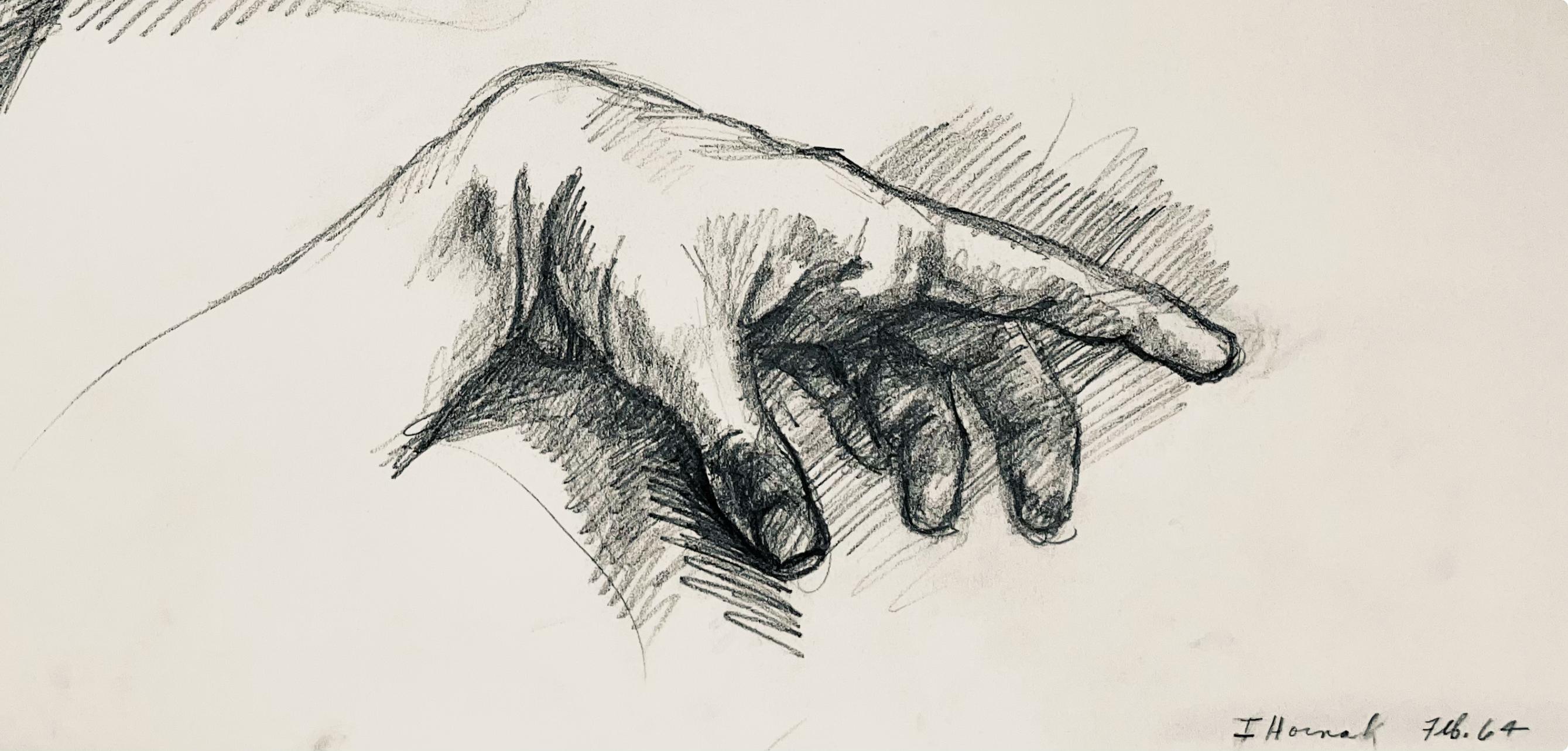 Studio di figura maschile rinascimentale, 1964, Ian Hornak - Disegno in vendita 2