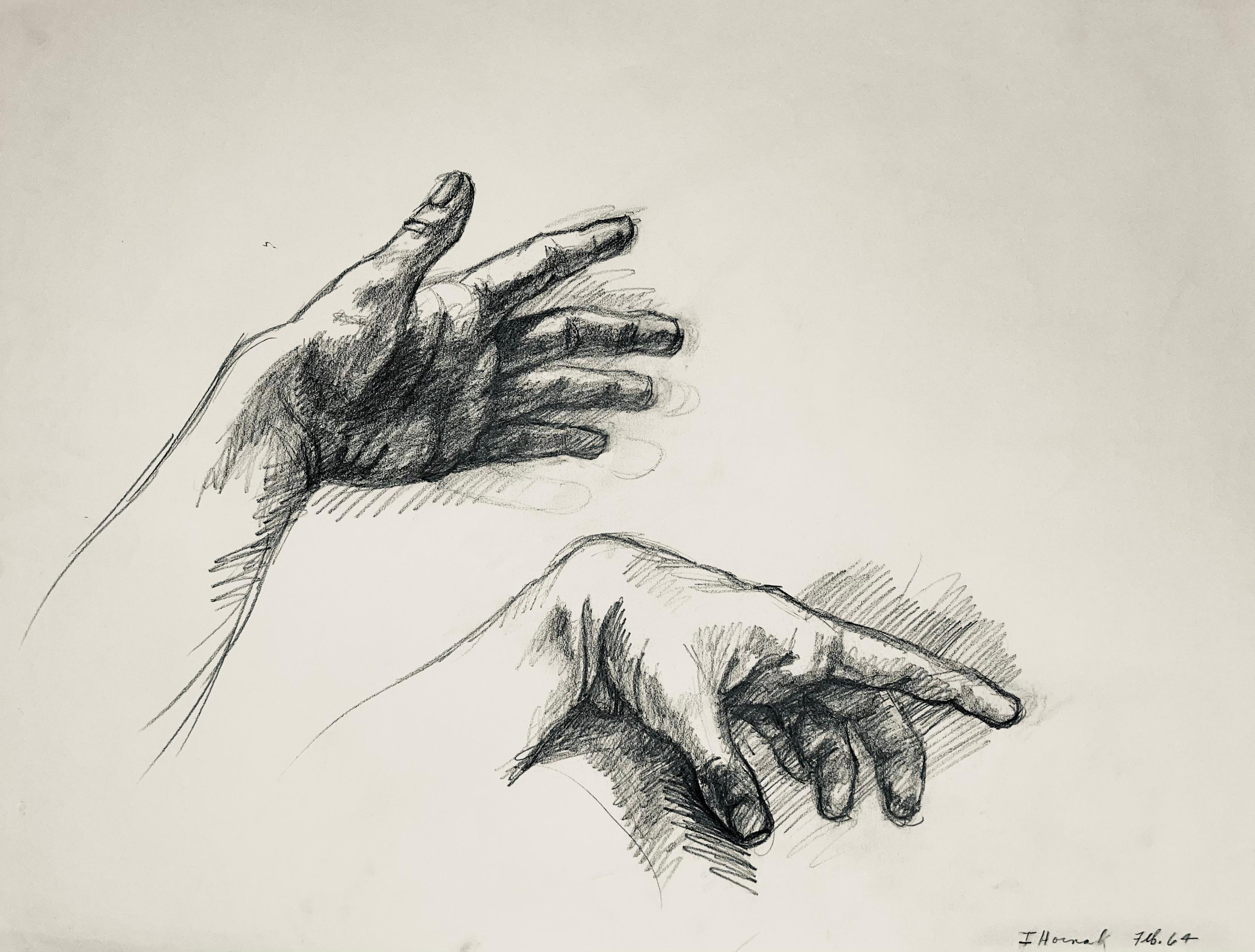 Studio di figura maschile rinascimentale, 1964, Ian Hornak - Disegno in vendita 3