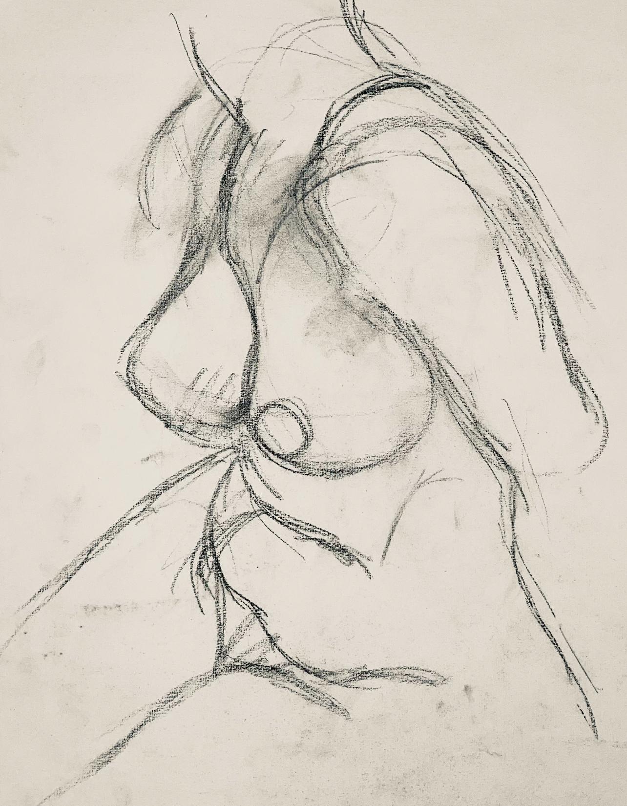 Artist: Ian Hornak (1944-2002)
Title: Renaissance Female Nude Figure Study
Year: circa 1964
Medium: Charcoal on vélin paper
Size: 18 x 23 inches
Condition: Good
Provenance: Estate of Ian Hornak, East Hampton, NY
Notes: Created during Hornak’s