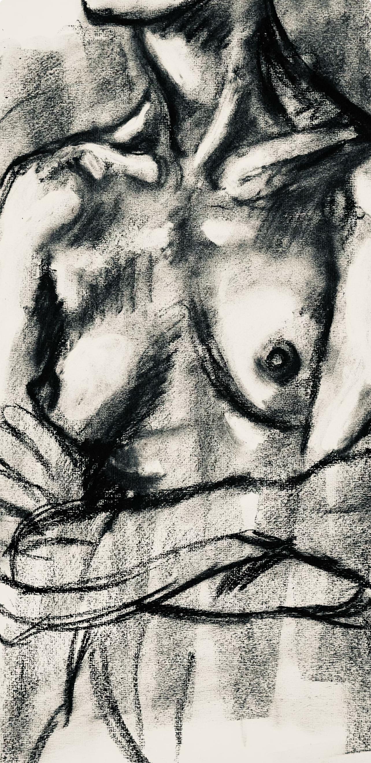 Renaissance Female Nude Figure Study, 1964, Ian Hornak — Drawing For Sale 1