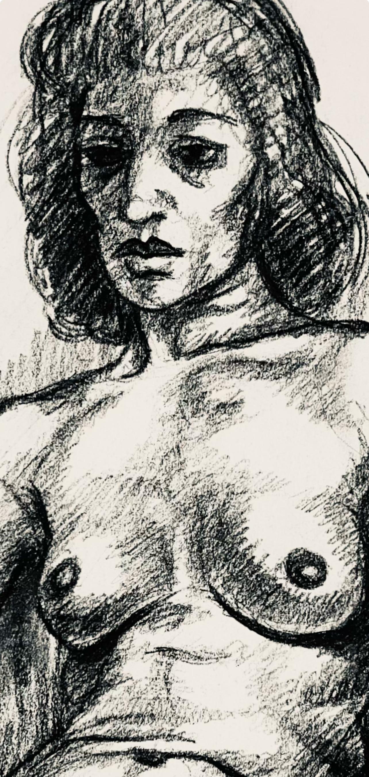 Estudio de figura desnuda femenina renacentista, 1964, Ian Hornak - Dibujo en venta 3