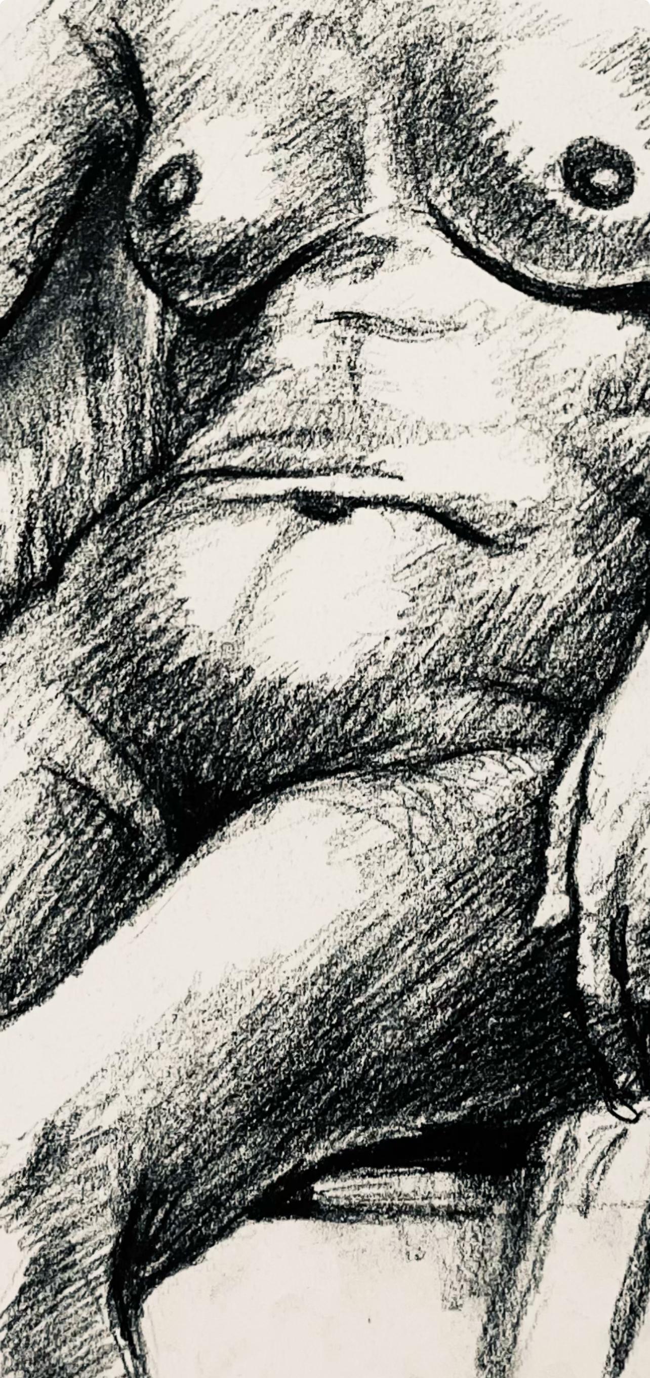 Estudio de figura desnuda femenina renacentista, 1964, Ian Hornak - Dibujo en venta 4