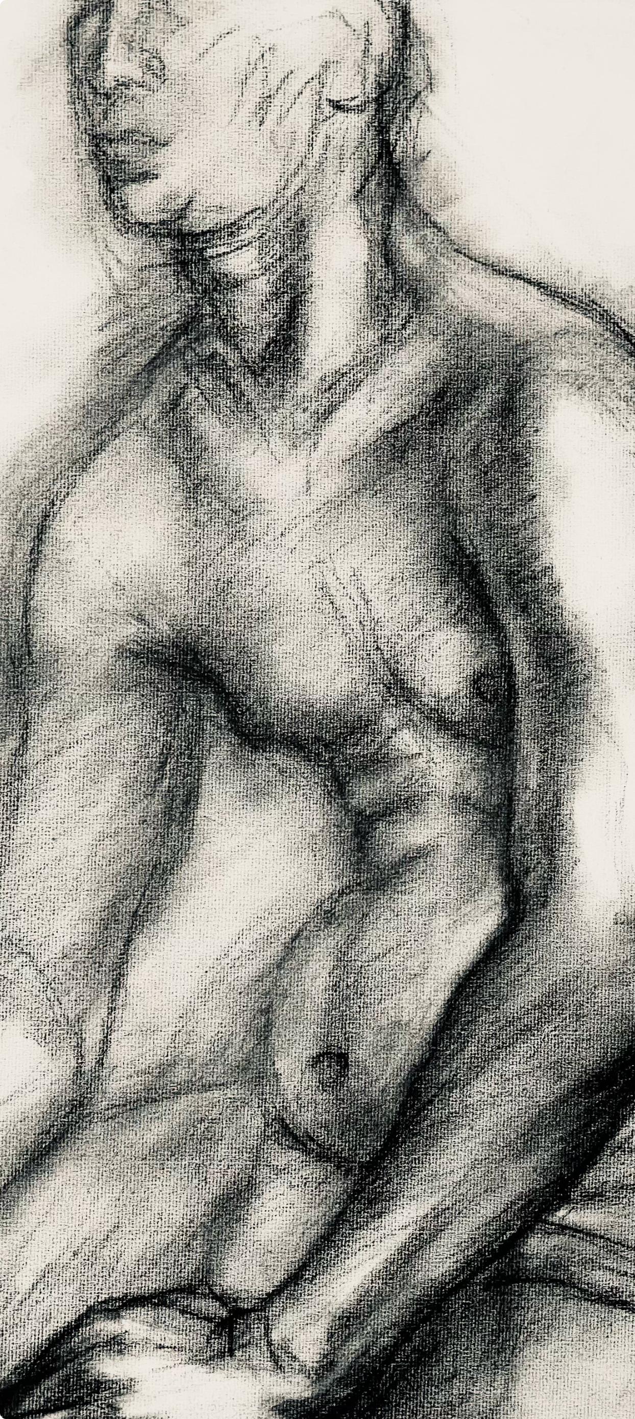 Estudio de figura desnuda masculina renacentista, 1964, Ian Hornak - Dibujo en venta 1
