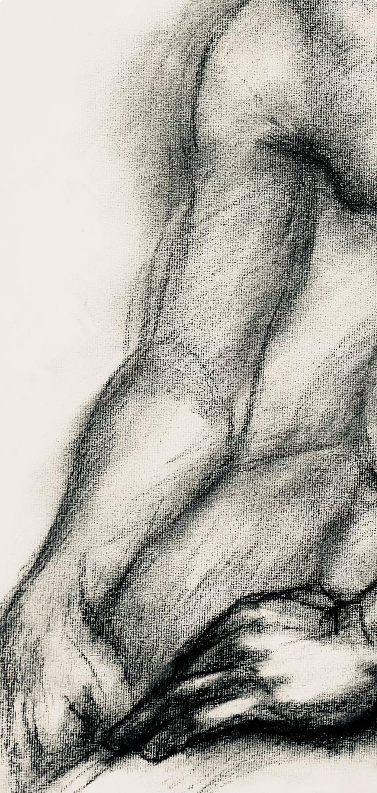 Estudio de figura desnuda masculina renacentista, 1964, Ian Hornak - Dibujo en venta 4