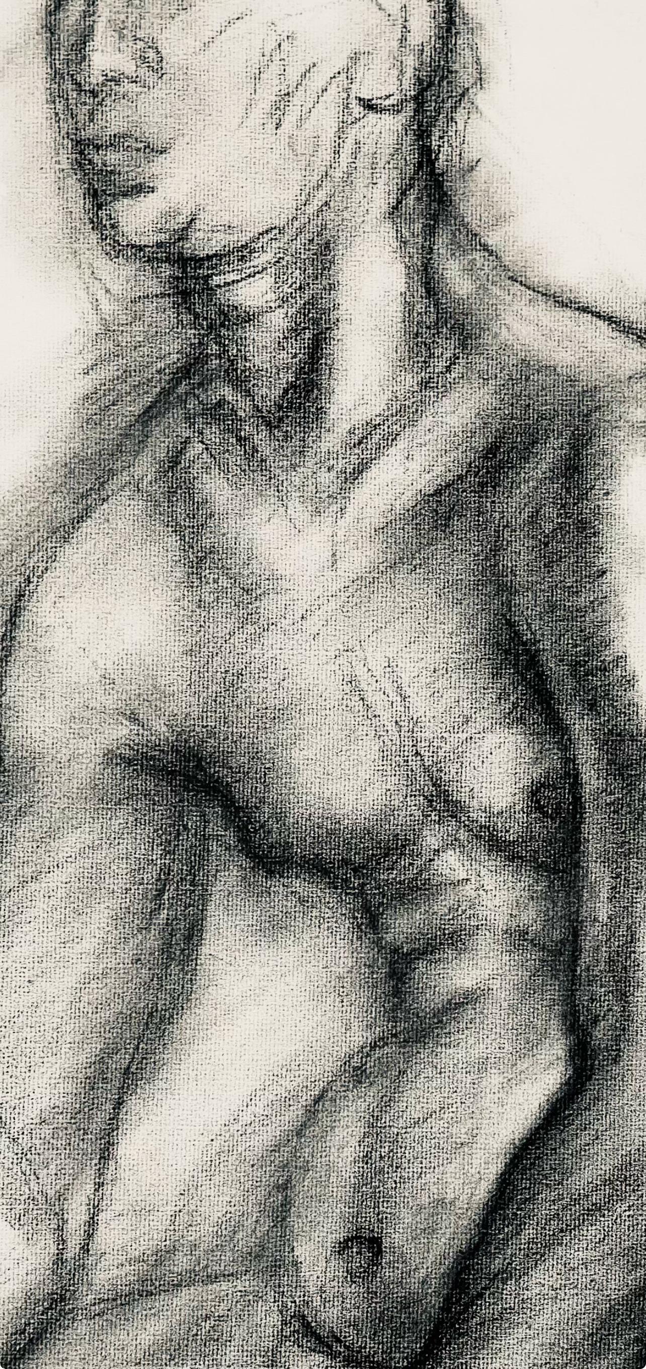 Estudio de figura desnuda masculina renacentista, 1964, Ian Hornak - Dibujo en venta 2