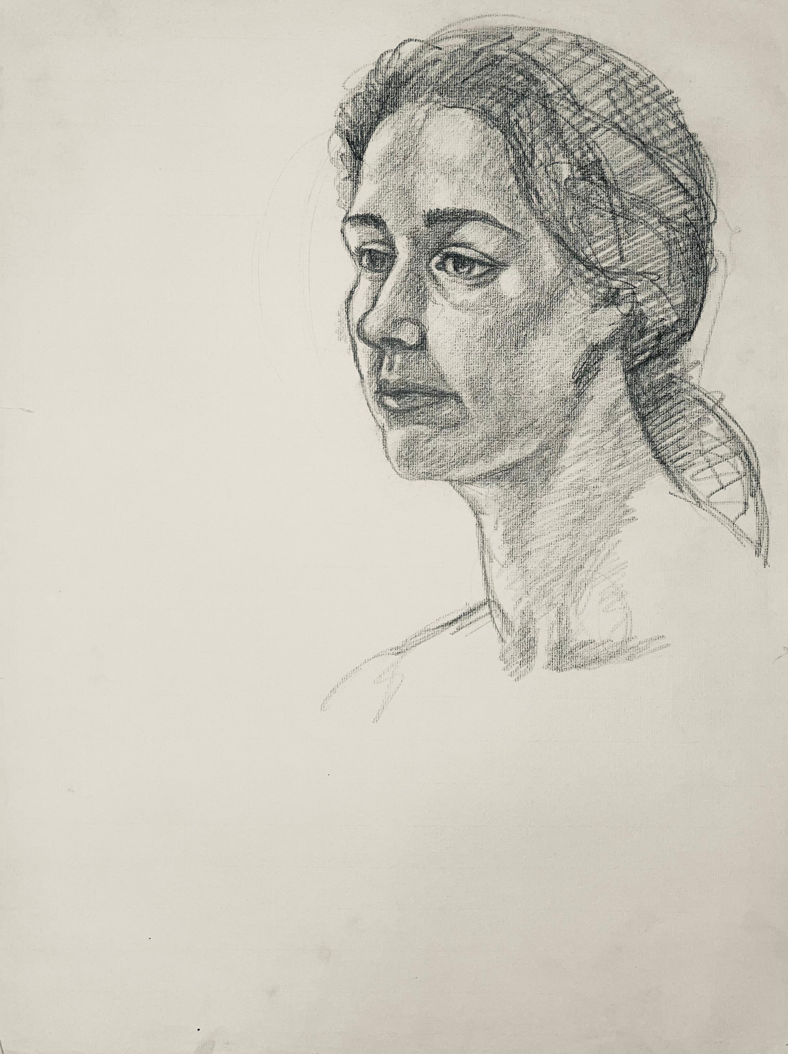 Estudio de figura femenina renacentista, 1964, Ian Hornak - Dibujo en venta 3