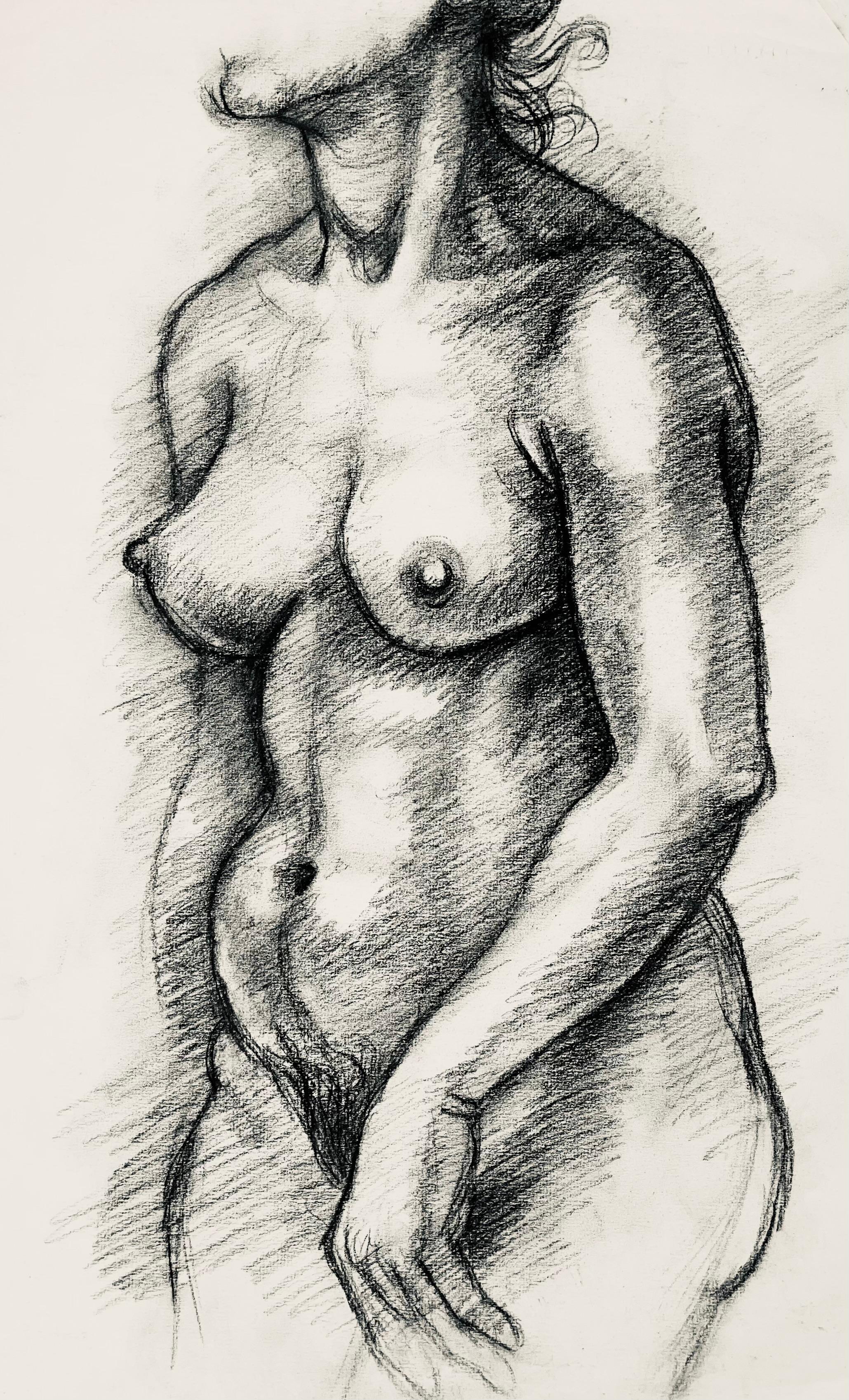 Artist: Ian Hornak (1944-2002)
Title: Renaissance Female Nude Figure Study
Year: circa 1964
Medium: Charcoal on vélin paper
Size: 23 x 18 inches
Condition: Good
Provenance: Estate of Ian Hornak, East Hampton, NY
Notes: Created during Hornak’s