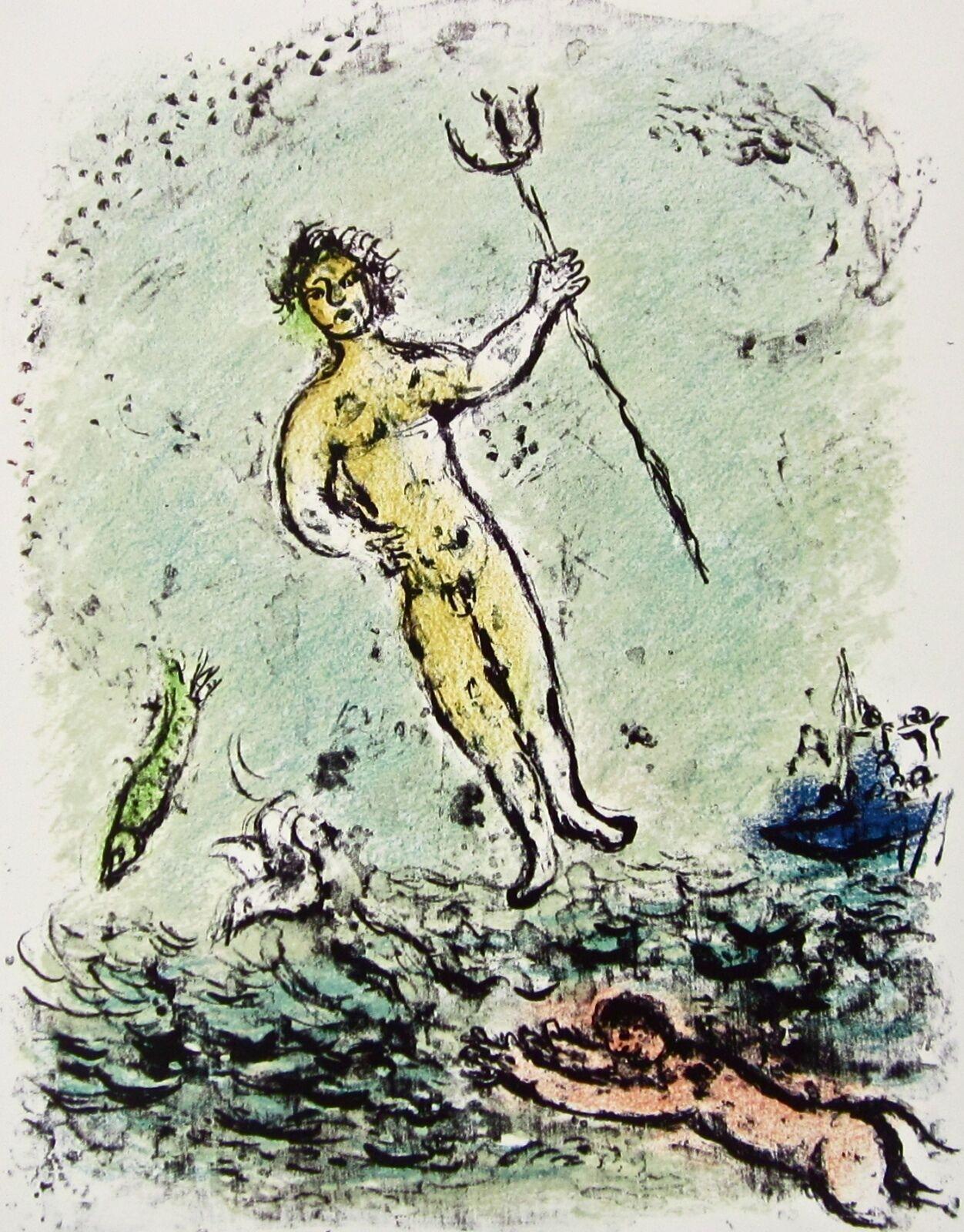 Marc Chagall Landscape Print - Poseidon (The Odyssey Portfolio) 