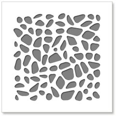 Stones (Gray), original three dimensional geometric design wall relief 