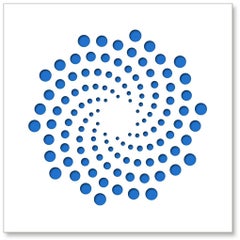 Spirals (Blue), original three dimensional geometric design wall relief 
