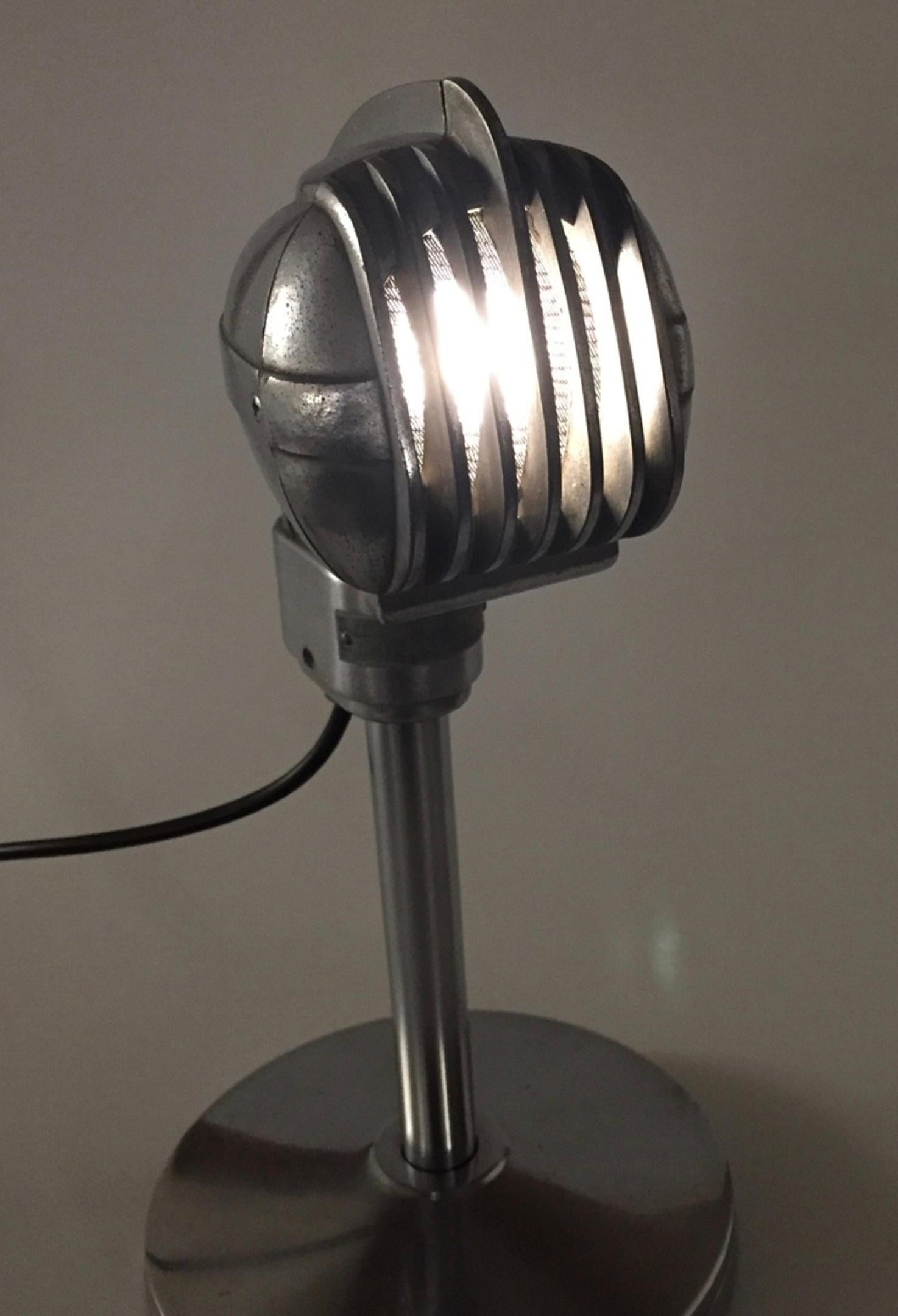Chuck Krause Still-Life Sculpture - Original 1950s Turner 33D Dynamic Microphone Repurposed Lamp Sculpture