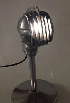Microphone dynamique original Turner 33D des années 1950 Sculpture de lampe reconvertie