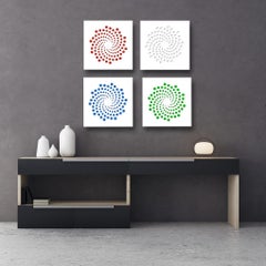 Spirals—4 Artworks—original three dimensional geometric design wall reliefs