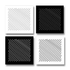 Waves—4 Artworks—original three dimensional geometric design wall reliefs