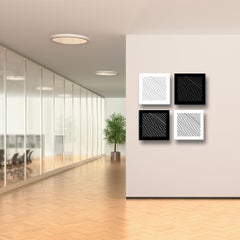 Waves—4 Artworks—original three dimensional geometric design wall reliefs