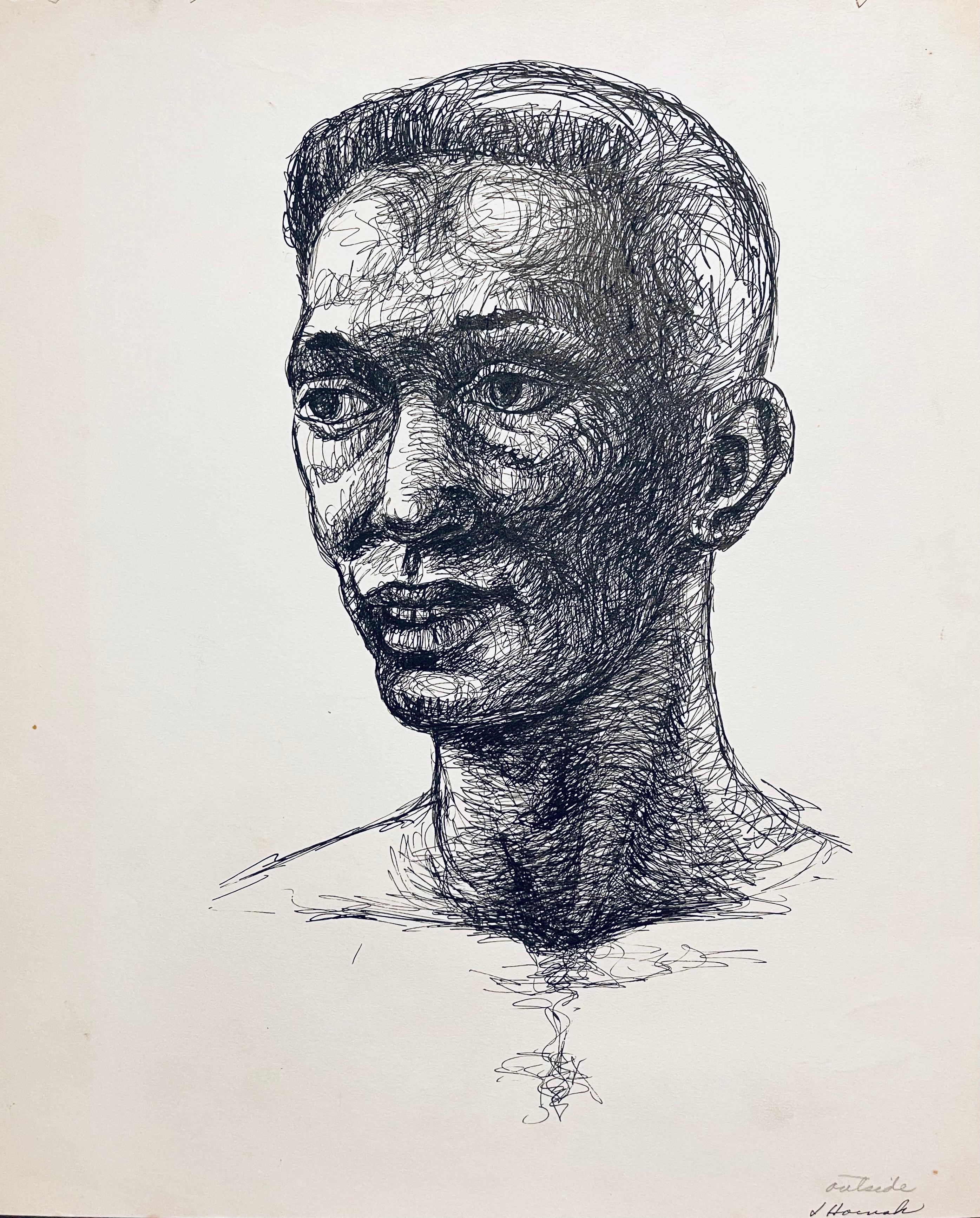 Ian Hornak Portrait - Untitled (Abstract African American Male Figure Study)