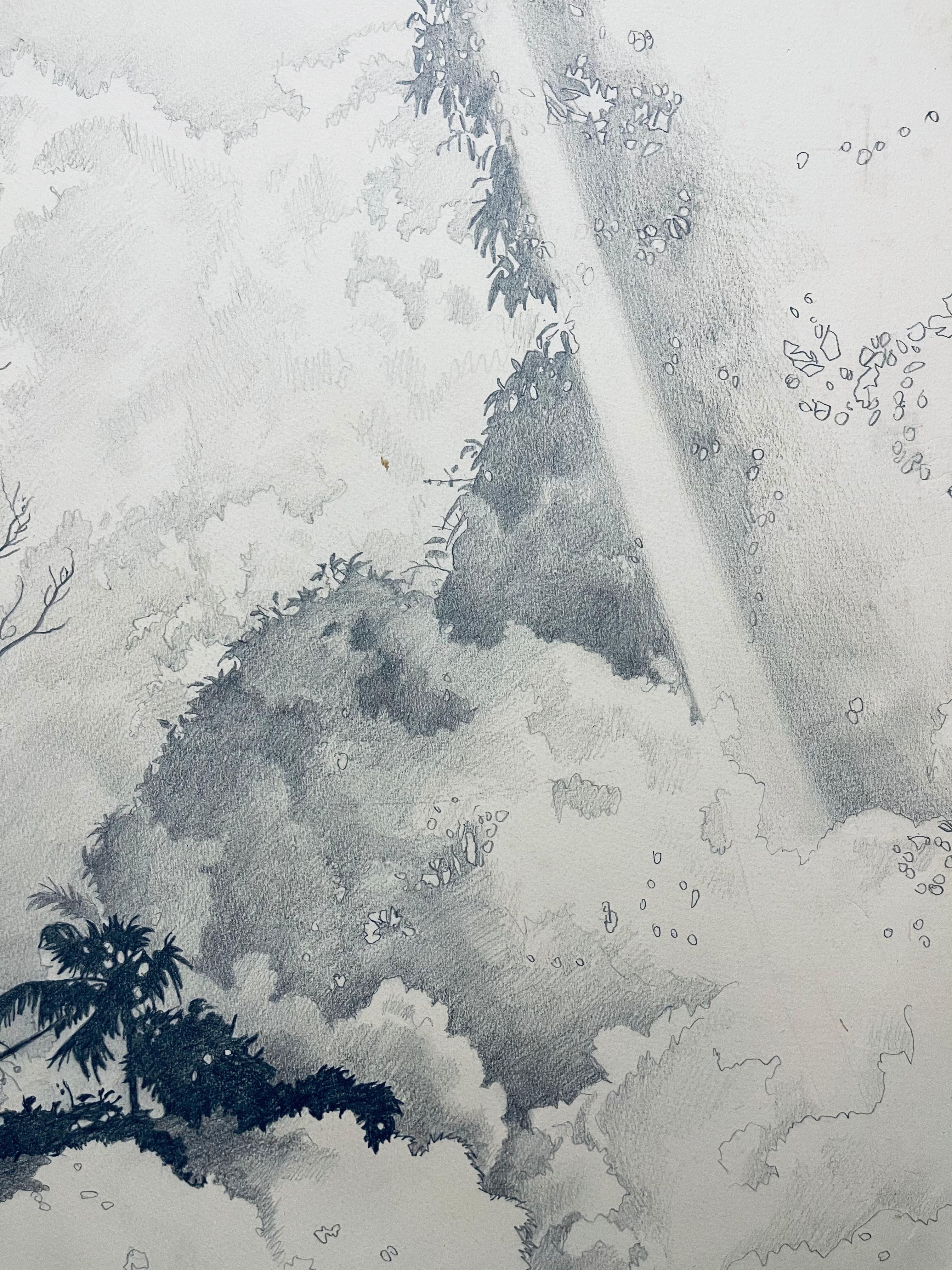 Gabriels Pavillon Variante II (Grau), Abstract Drawing, von Ian Hornak