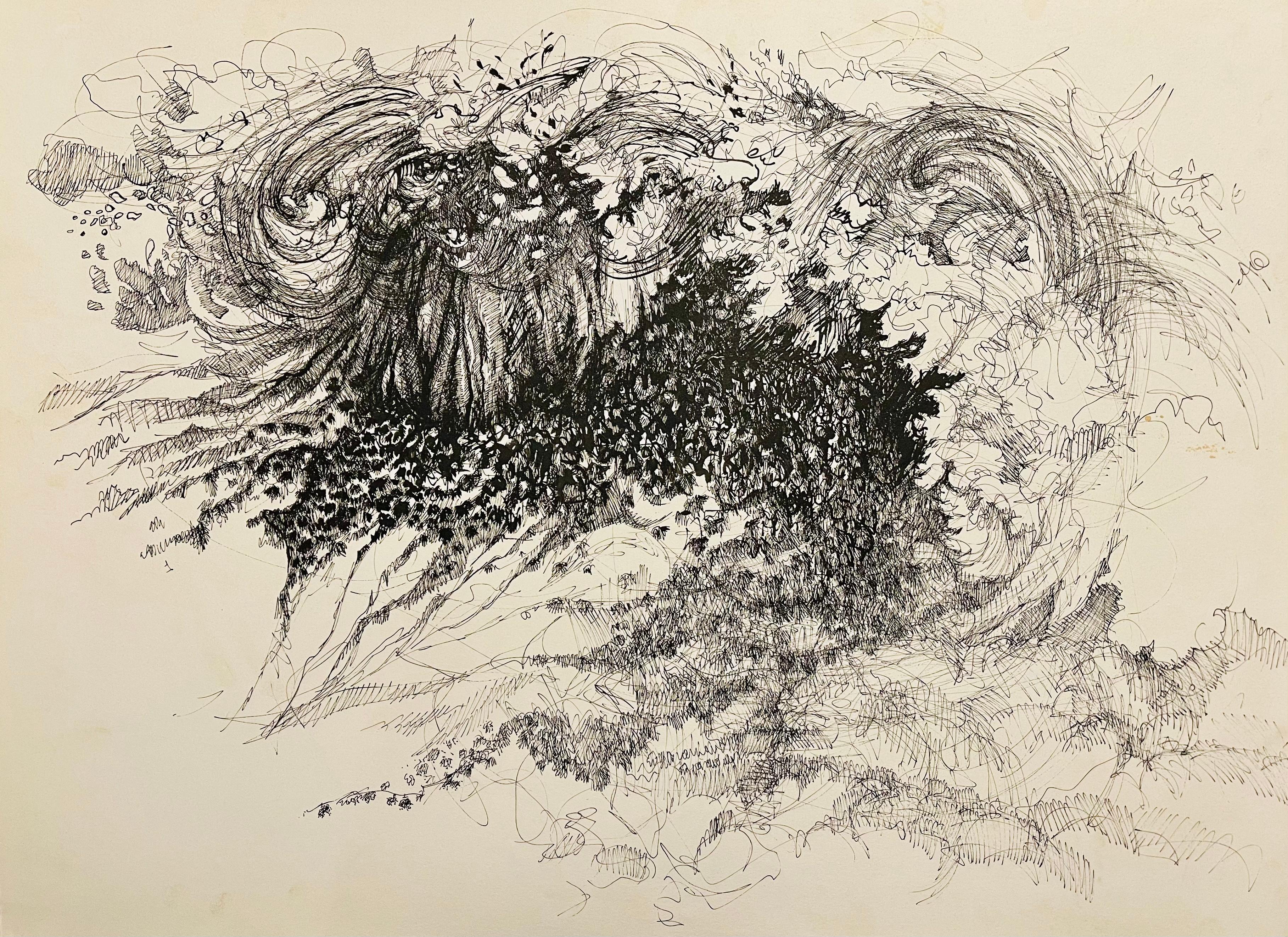 Ian Hornak Abstract Drawing – (Apocalyptic Tropical Landscape) Ohne Titel