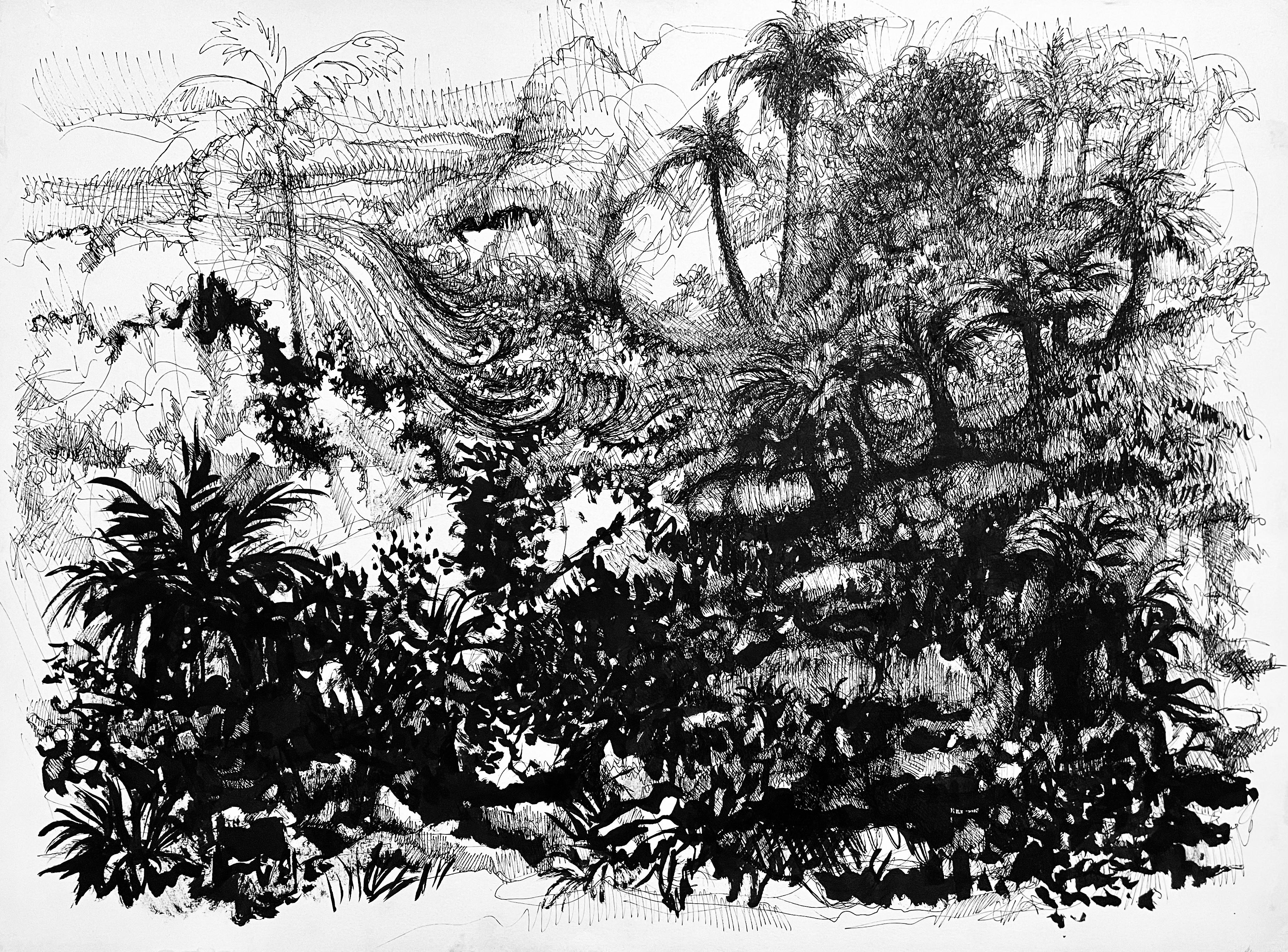 Ian Hornak Landscape Art - (Apocalyptic Tropical Landscape) Untitled