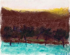 Trees Against Brown Background, Wolf Kahn