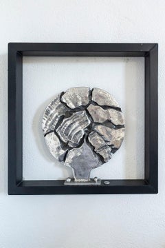 " HYARUS "  Abstract Wallmounted Sculpture, Steel Frame and sand cast Aluminium